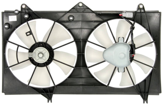 Angle View of Dual Radiator and Condenser Fan Assembly FOUR SEASONS 75356