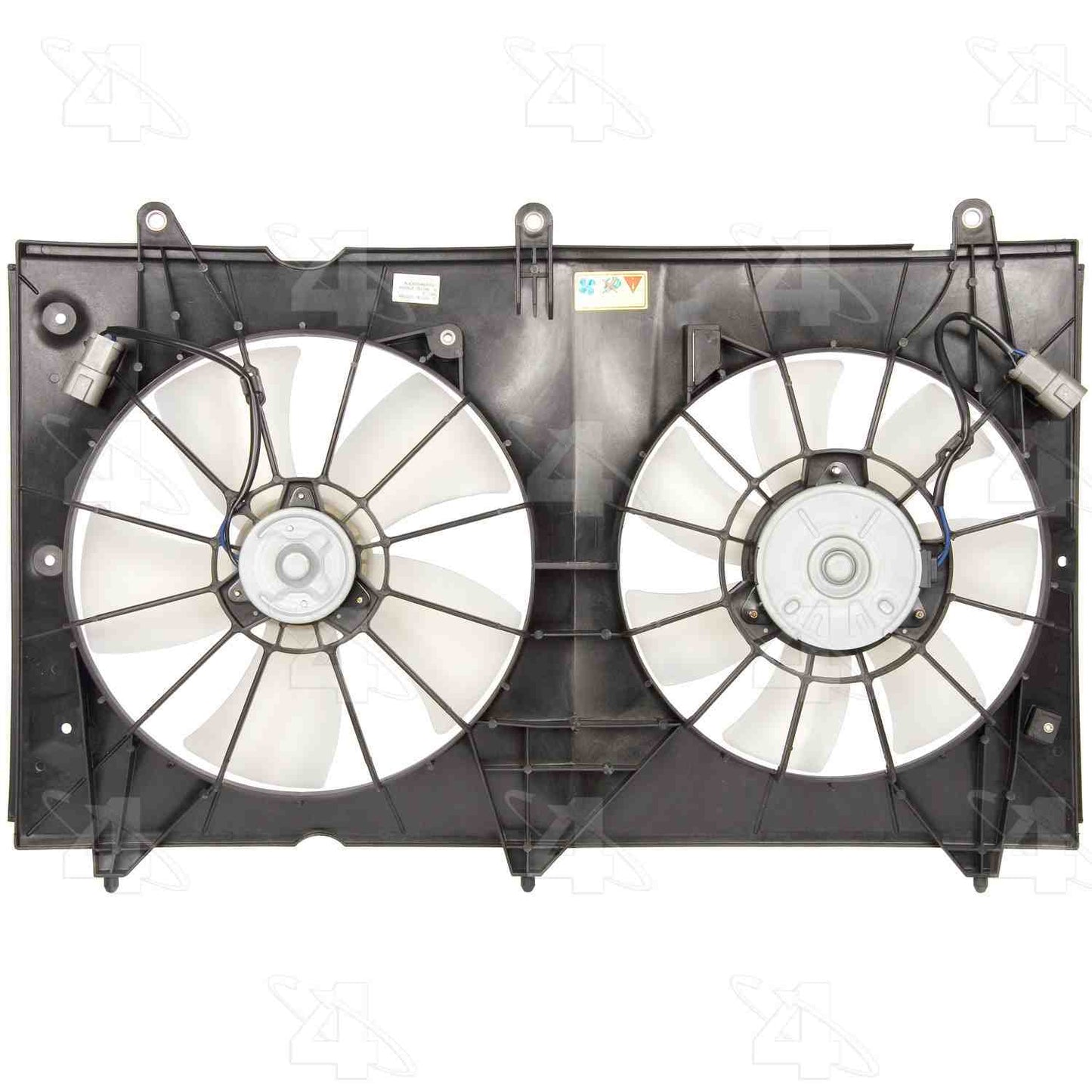 Front View of Dual Radiator and Condenser Fan Assembly FOUR SEASONS 75358