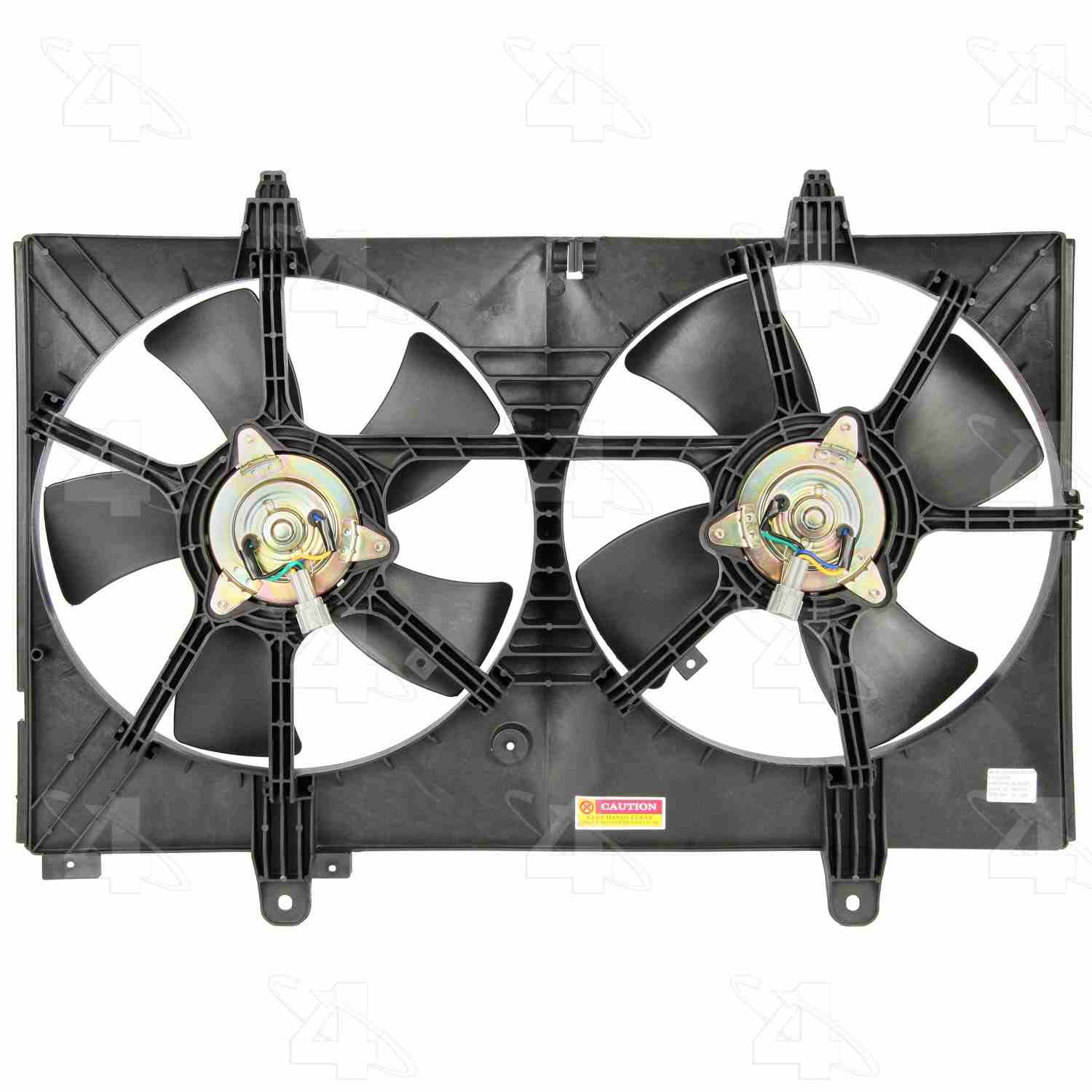 Front View of Dual Radiator and Condenser Fan Assembly FOUR SEASONS 75359