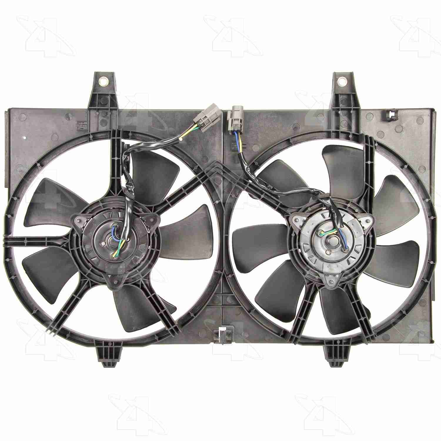 Front View of Dual Radiator and Condenser Fan Assembly FOUR SEASONS 75372