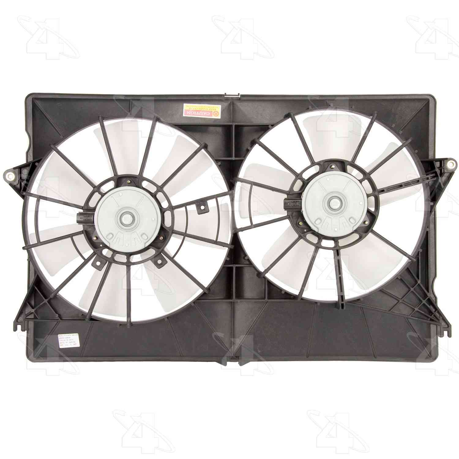 Front View of Dual Radiator and Condenser Fan Assembly FOUR SEASONS 75559