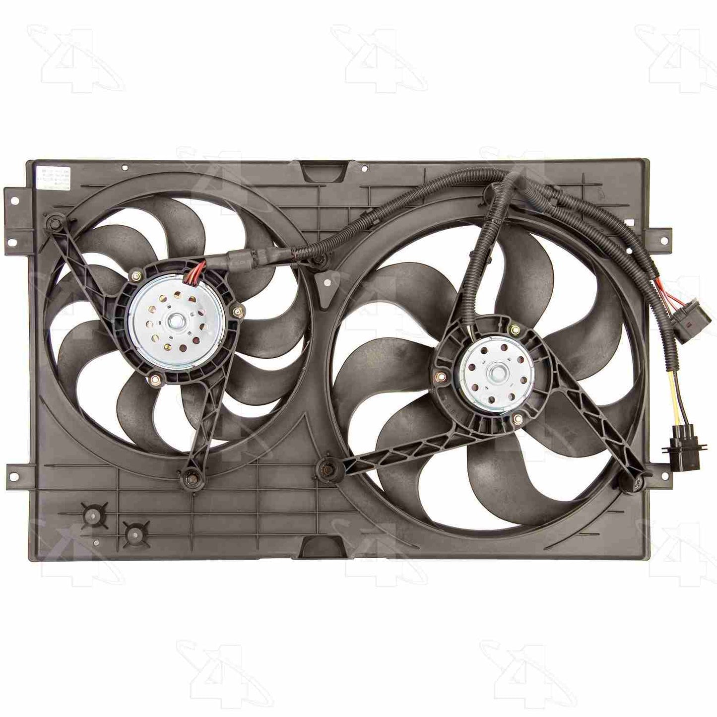 Front View of Dual Radiator and Condenser Fan Assembly FOUR SEASONS 75612