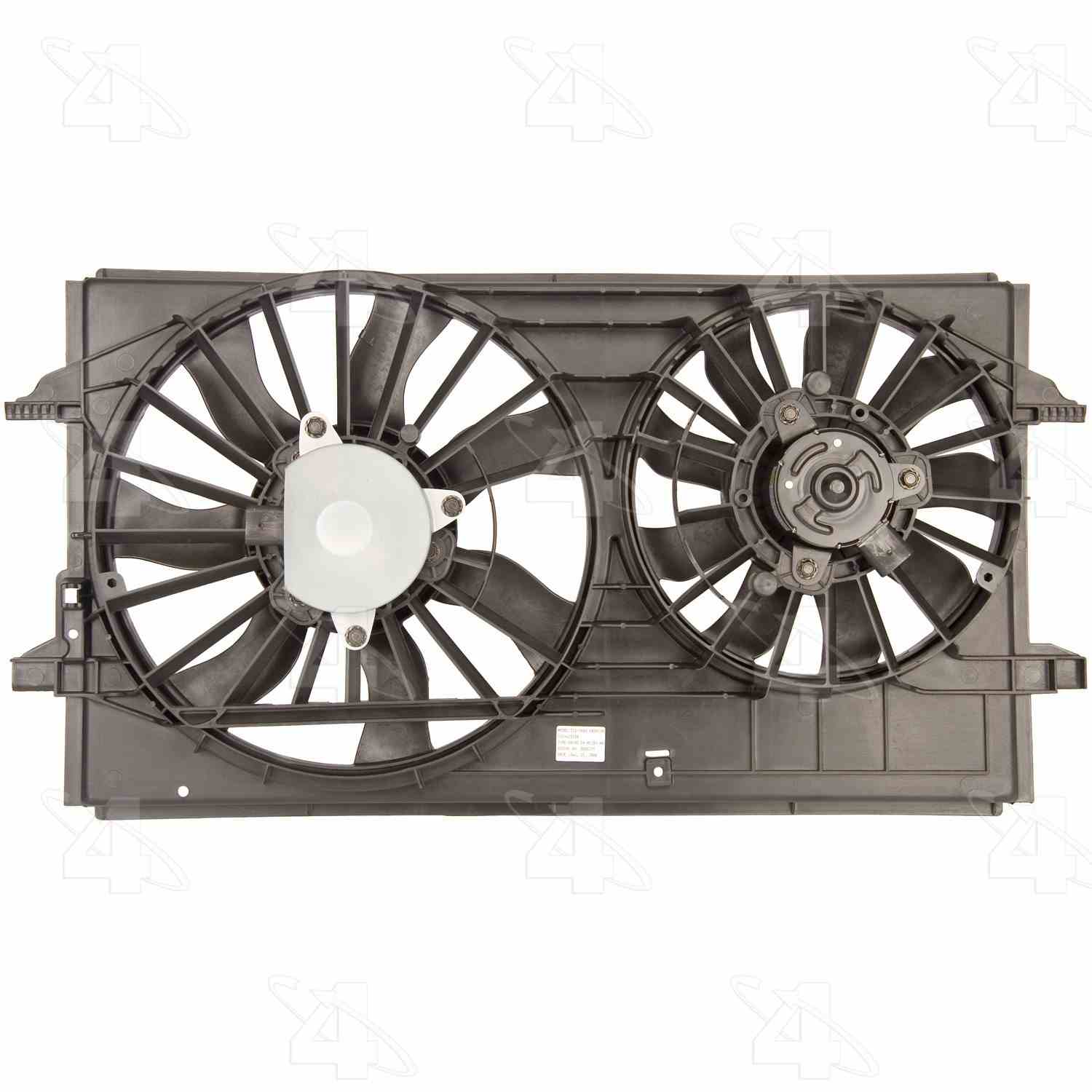 Front View of Dual Radiator and Condenser Fan Assembly FOUR SEASONS 75614