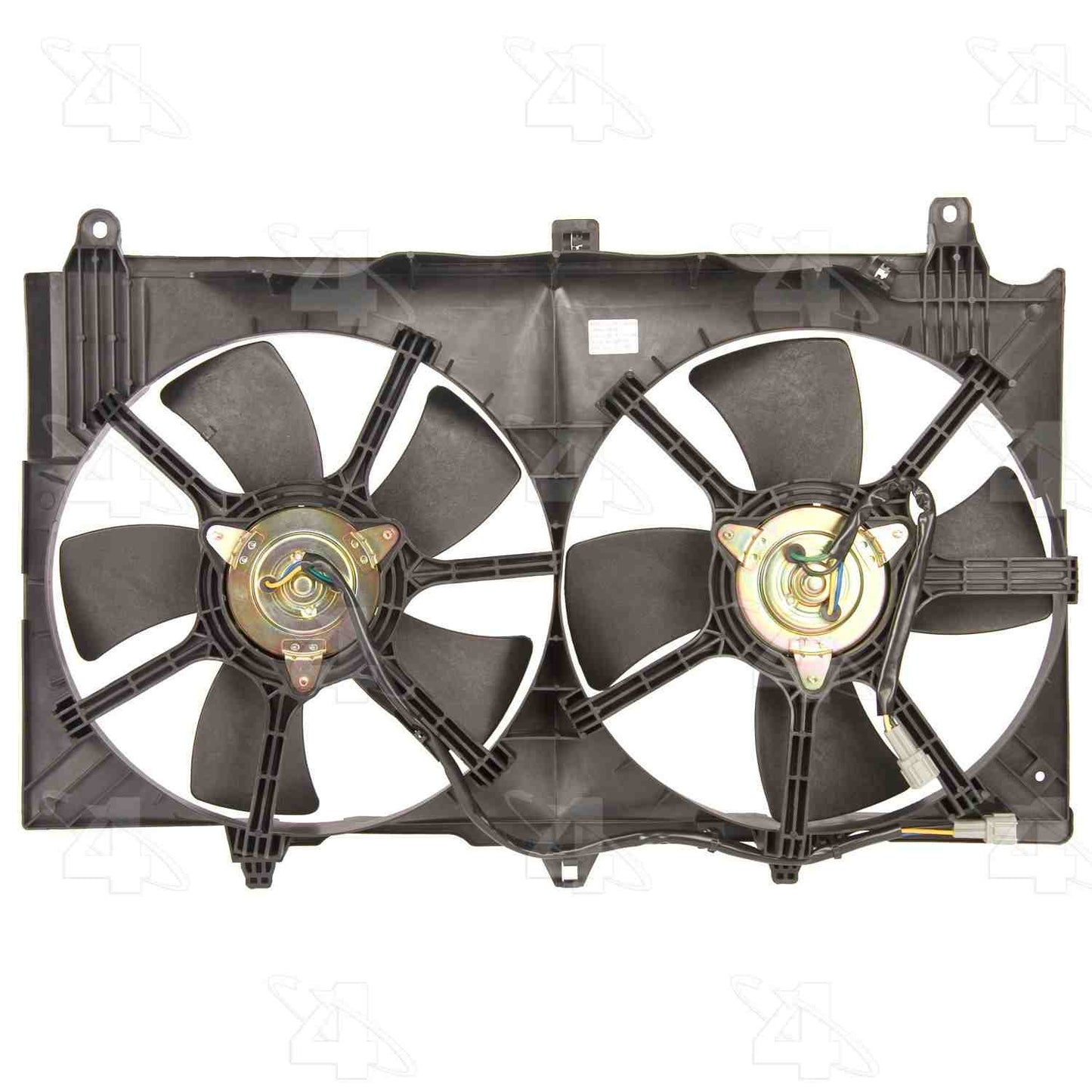 Front View of Dual Radiator and Condenser Fan Assembly FOUR SEASONS 75628