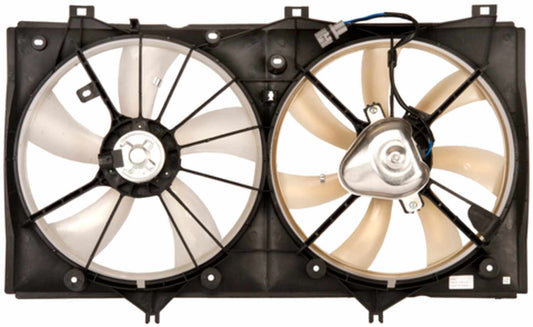 Angle View of Dual Radiator and Condenser Fan Assembly FOUR SEASONS 76104