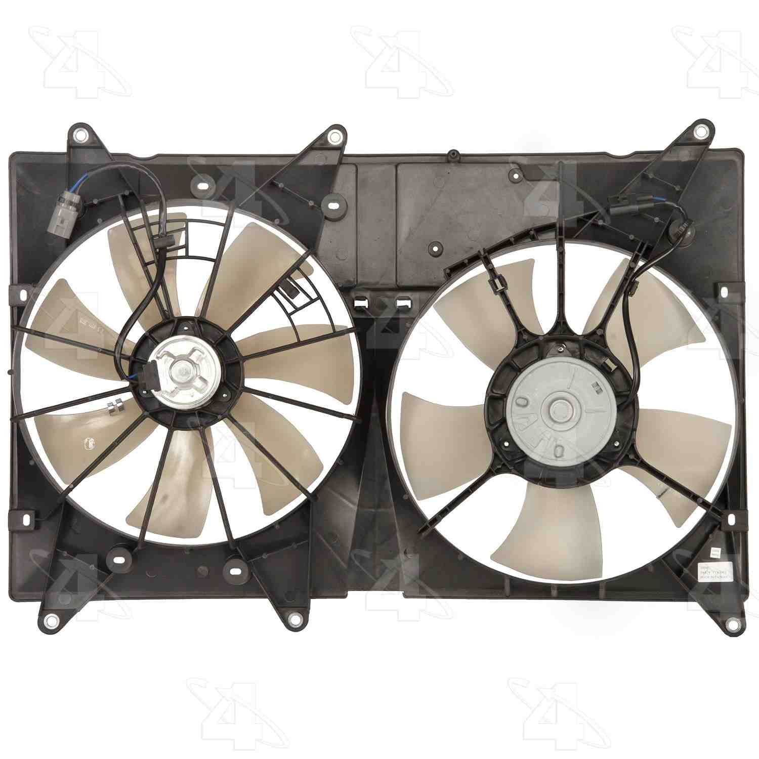 Front View of Dual Radiator and Condenser Fan Assembly FOUR SEASONS 76143