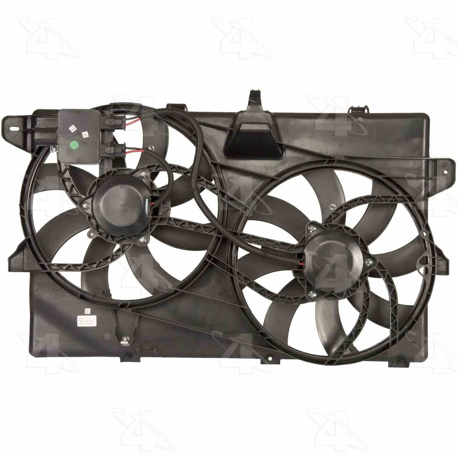 Front View of Dual Radiator and Condenser Fan Assembly FOUR SEASONS 76149