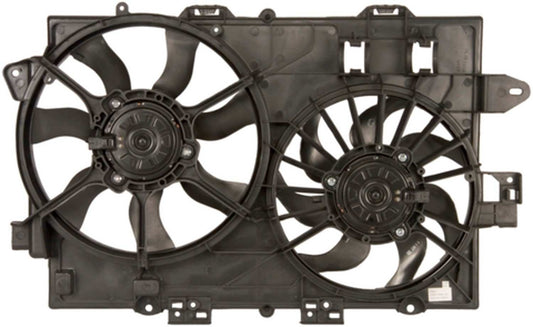 Angle View of Dual Radiator and Condenser Fan Assembly FOUR SEASONS 76166