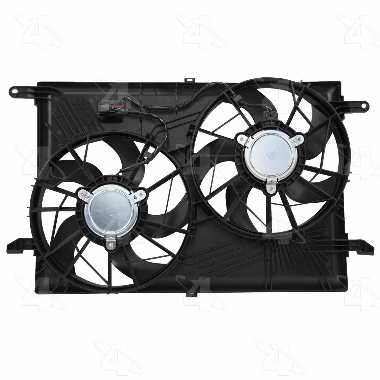 Front View of Dual Radiator and Condenser Fan Assembly FOUR SEASONS 76206