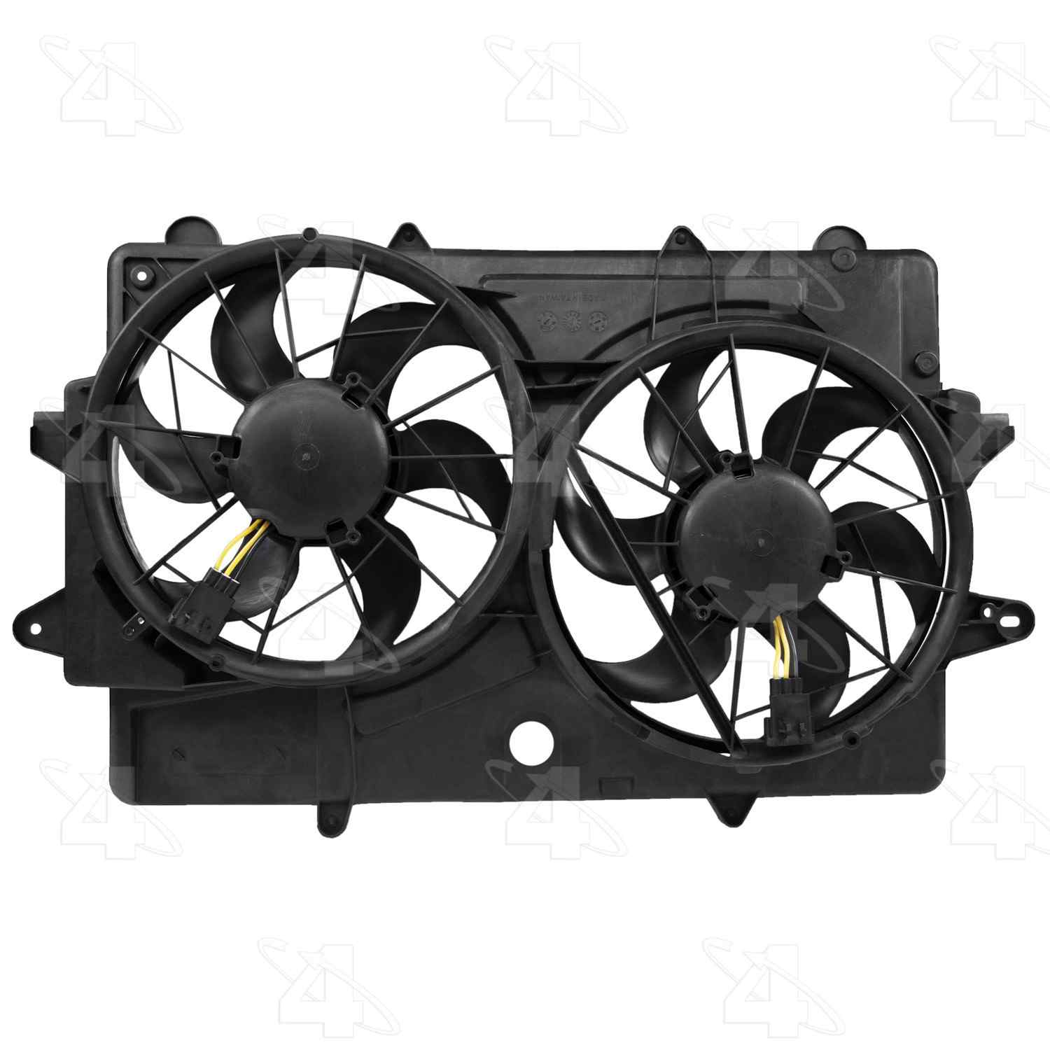 Front View of Dual Radiator and Condenser Fan Assembly FOUR SEASONS 76211