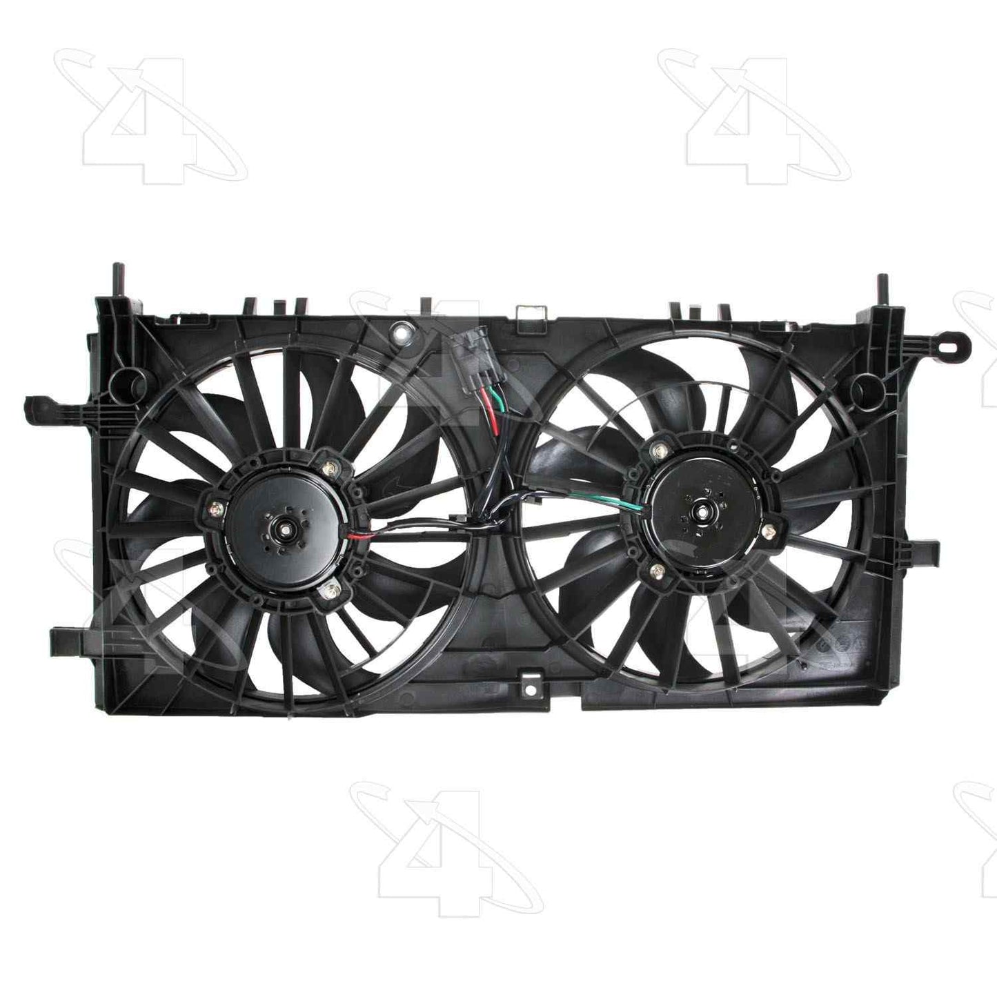 Front View of Dual Radiator and Condenser Fan Assembly FOUR SEASONS 76298