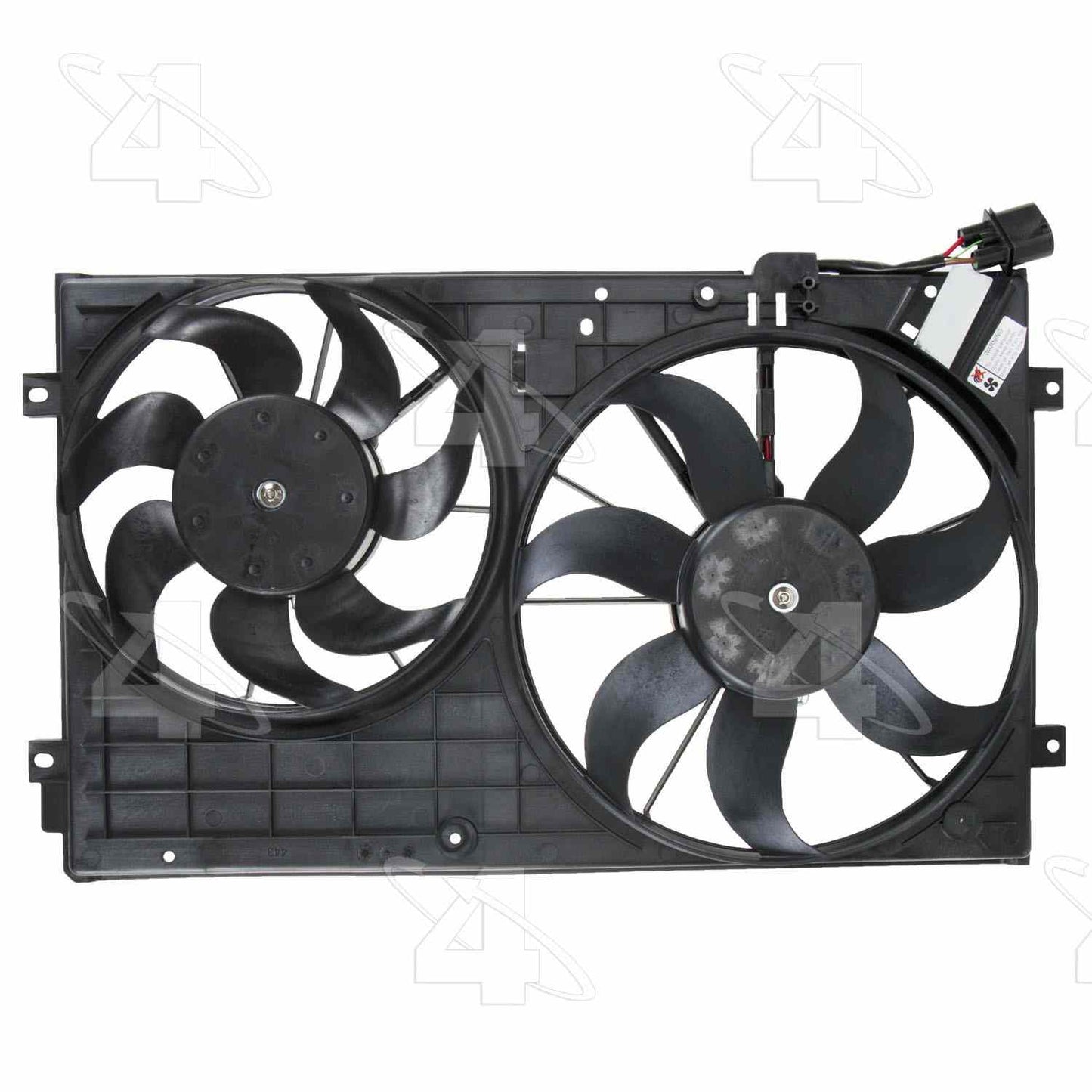 Front View of Dual Radiator and Condenser Fan Assembly FOUR SEASONS 76305