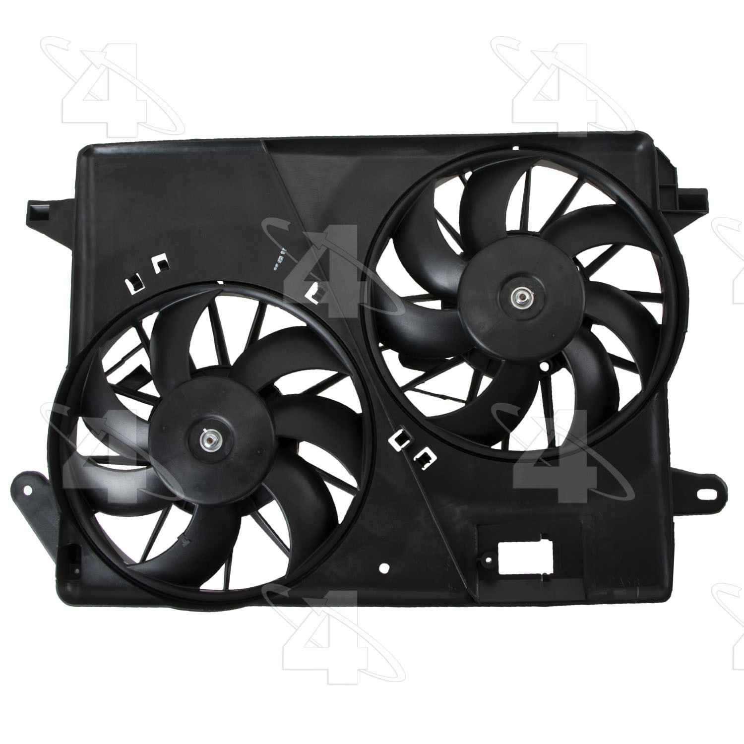 Front View of Dual Radiator and Condenser Fan Assembly FOUR SEASONS 76387