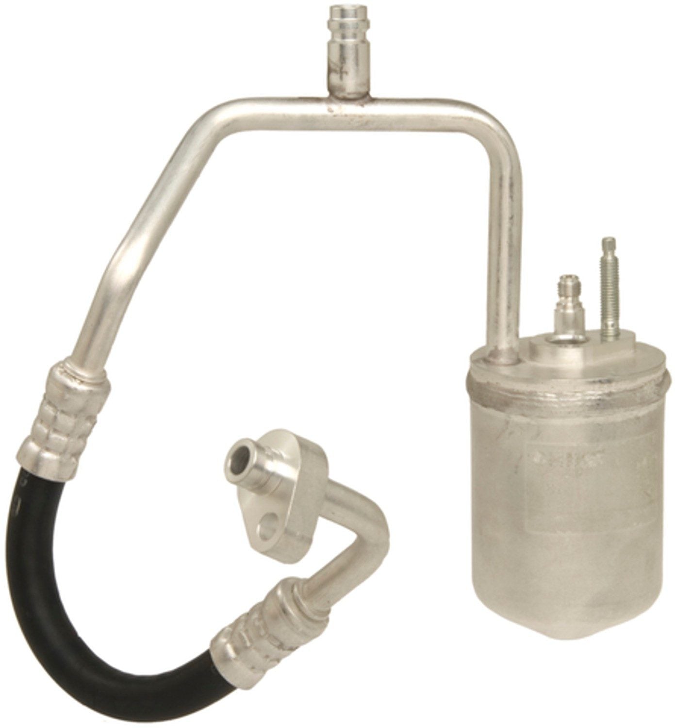 Angle View of A/C Receiver Drier with Hose Assembly FOUR SEASONS 83143