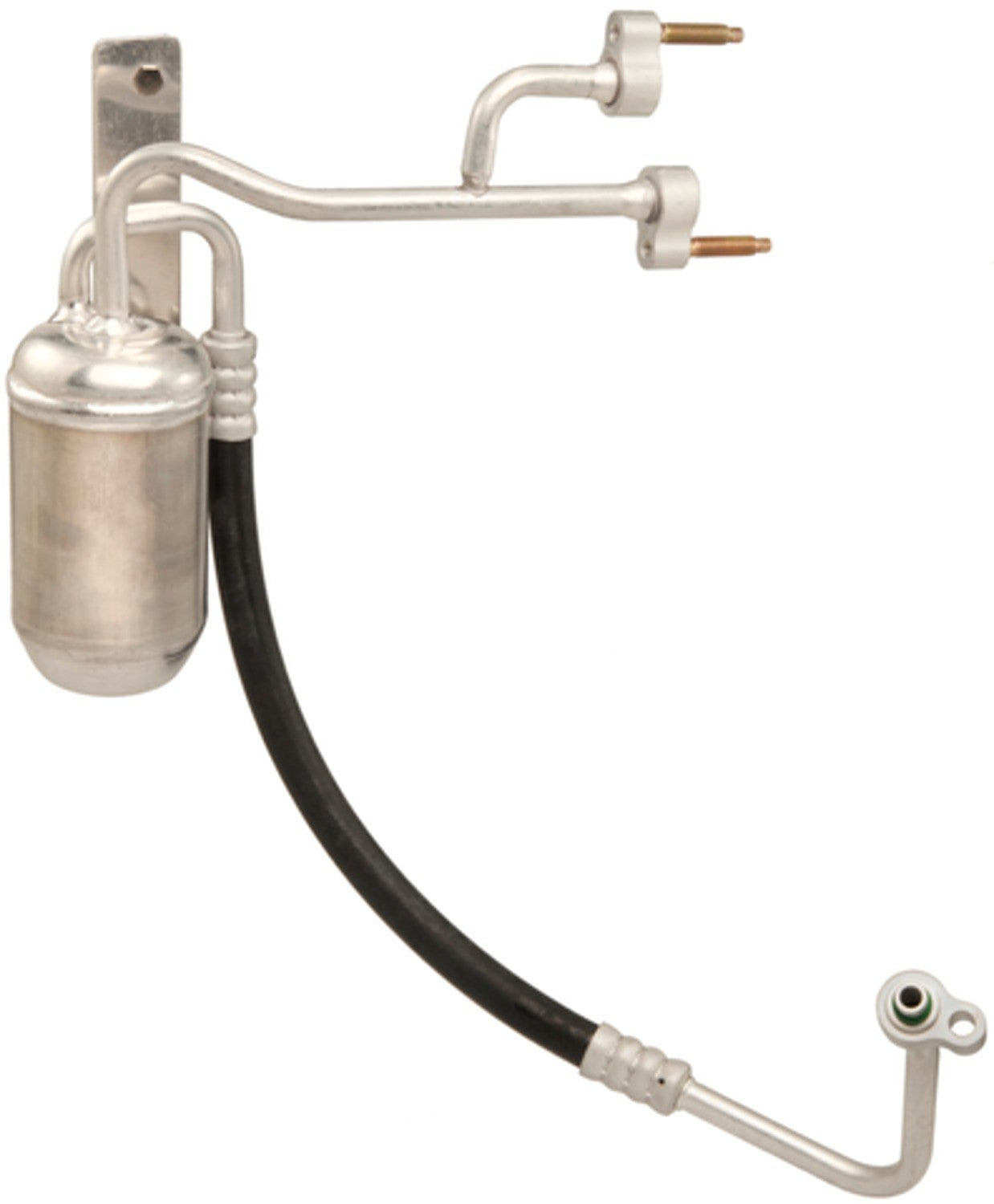 Angle View of A/C Receiver Drier with Hose Assembly FOUR SEASONS 83365