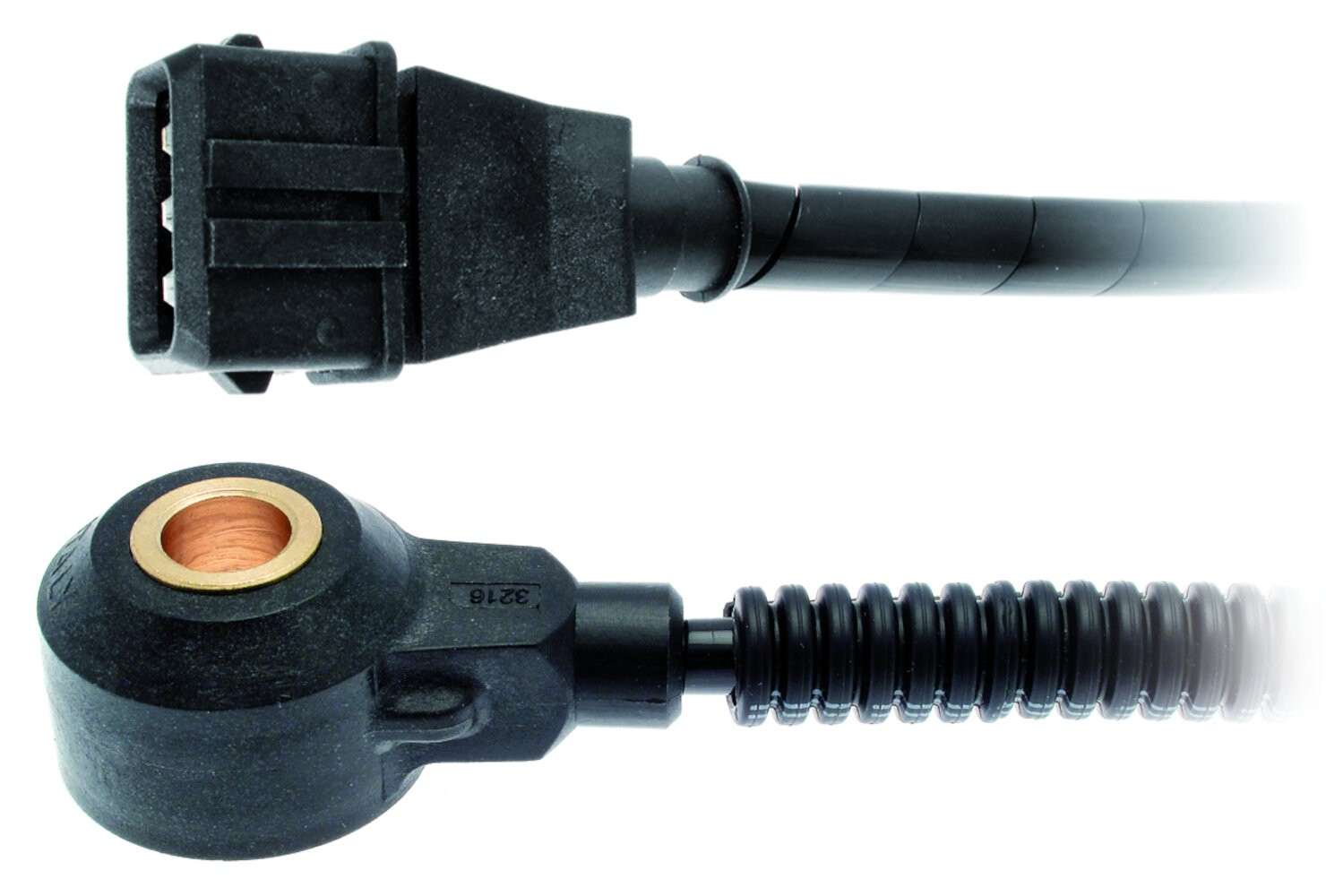 Front View of Left Ignition Knock (Detonation) Sensor FACET 9.3207