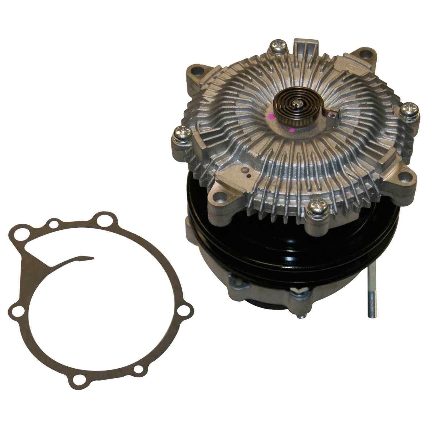 Angle View of Engine Water Pump with Fan Clutch GMB 150-1173