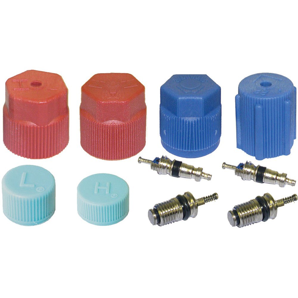 Front View of A/C System Valve Core and Cap Kit GPD 1311575