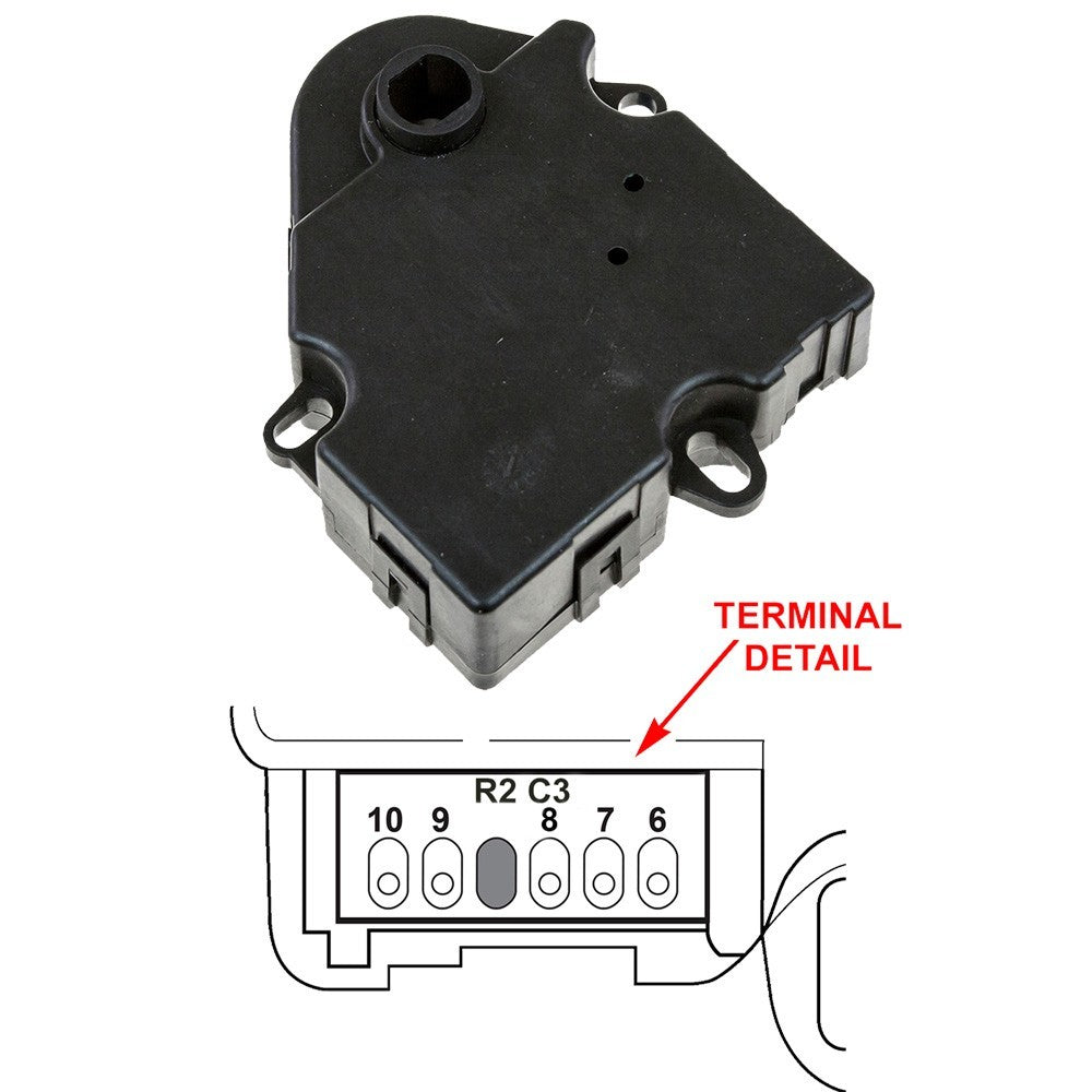 Front View of HVAC Blend Door Actuator GPD 1712065