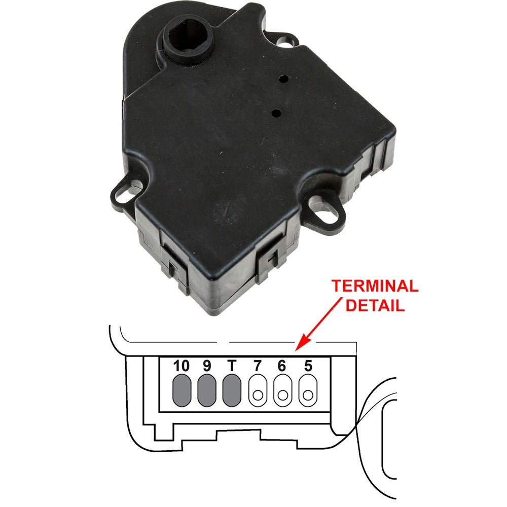 Front View of HVAC Recirculation Door Actuator GPD 1712077