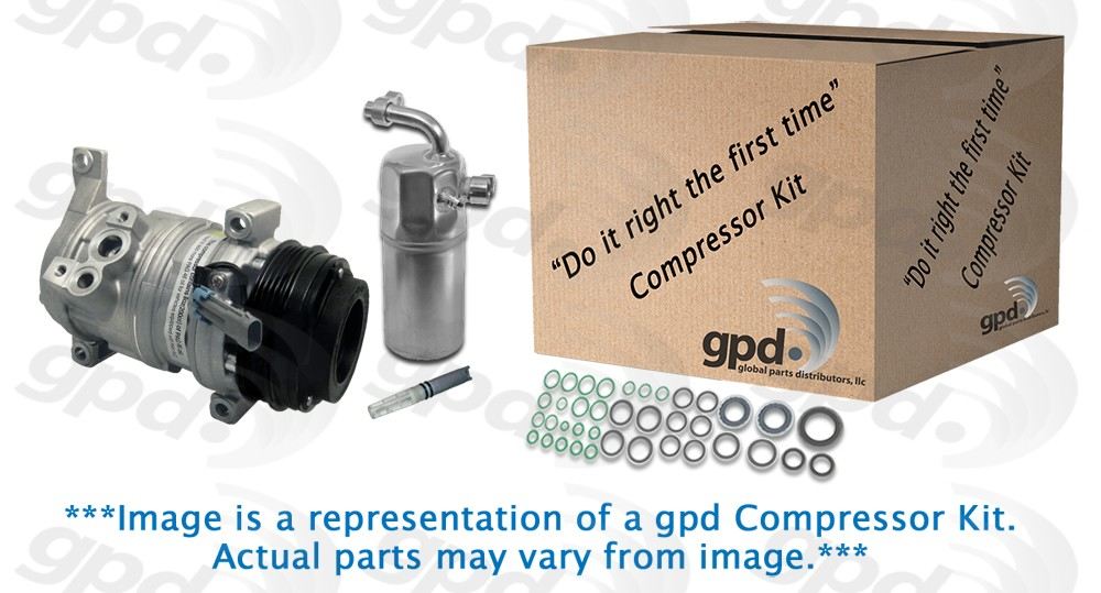 Front View of A/C Compressor and Component Kit GPD 9611632