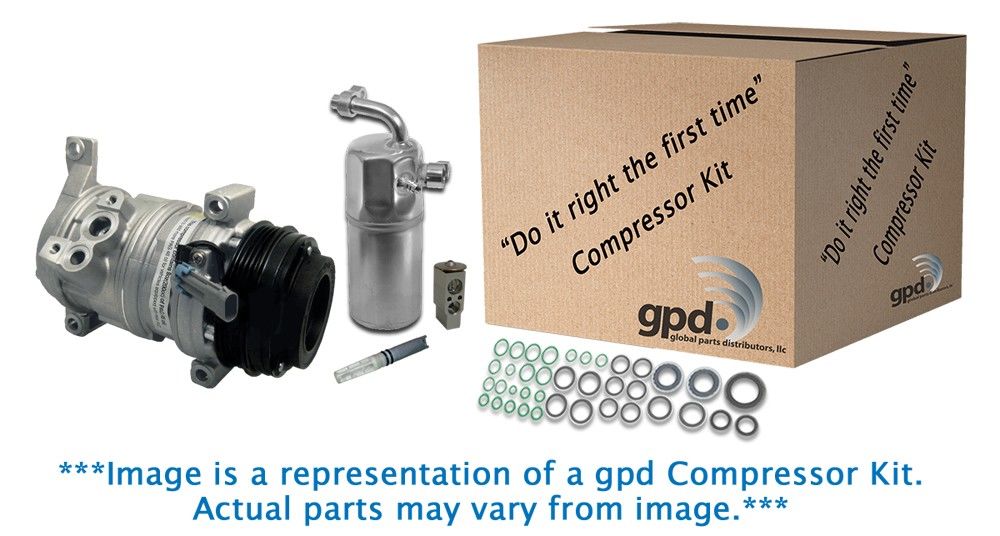 Front View of A/C Compressor and Component Kit GPD 9614849