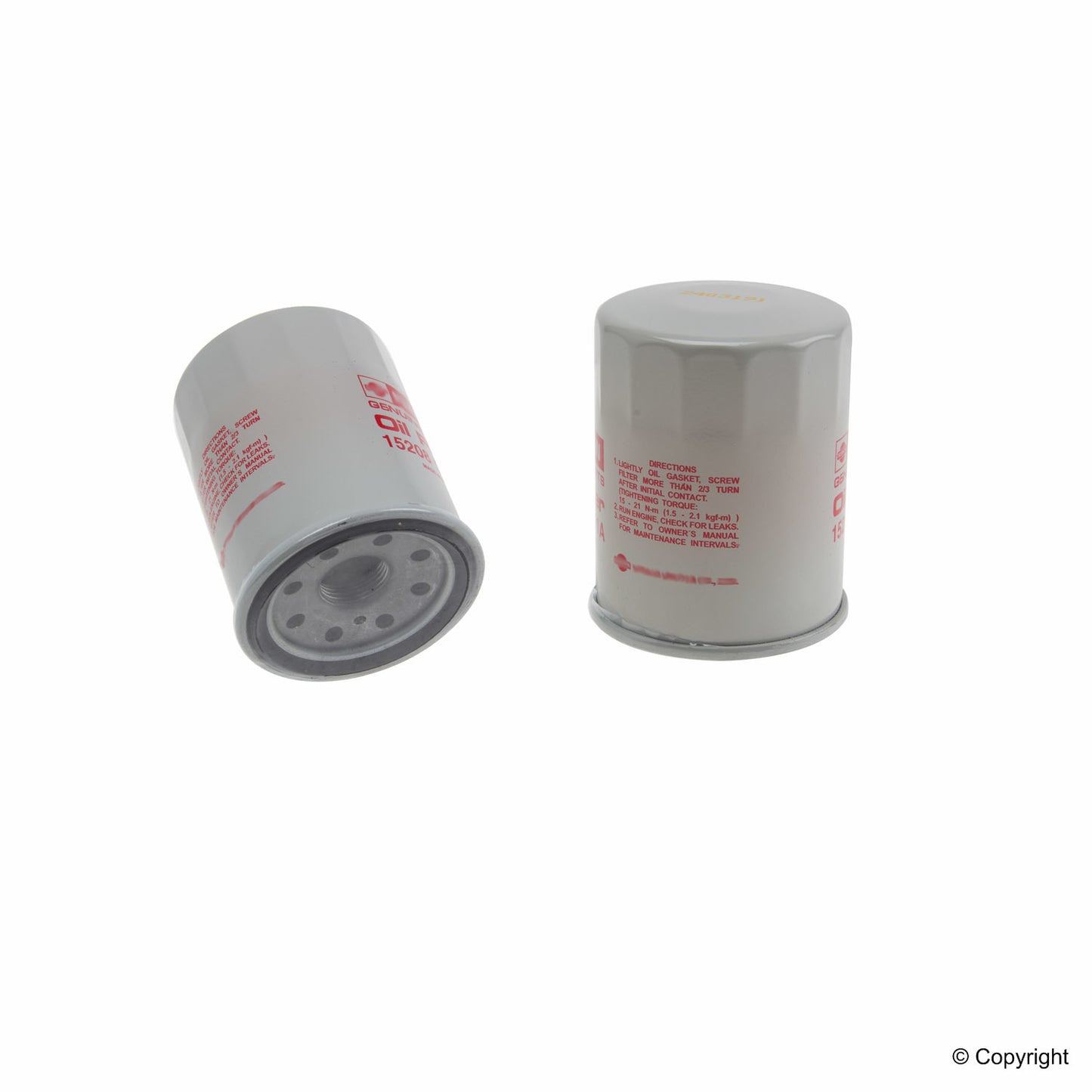 Front View of Engine Oil Filter GENUINE 15208-9E01A