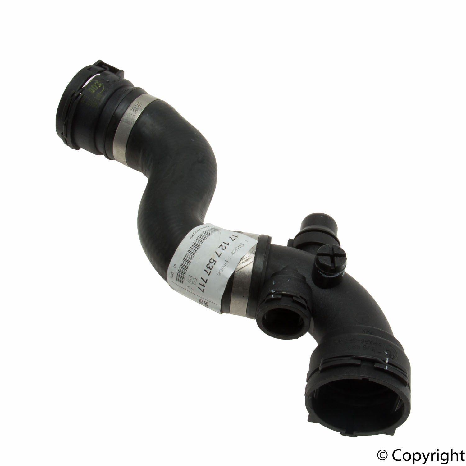 Front View of Upper Radiator Coolant Hose GENUINE 17127537717