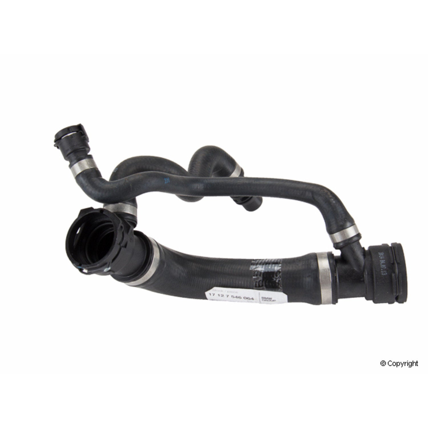 Front View of Upper Radiator Coolant Hose GENUINE 17127546064