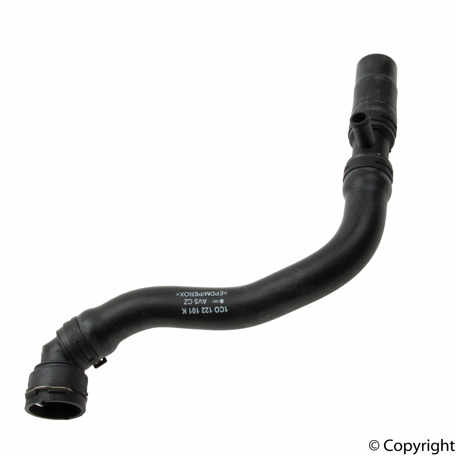 Front View of Upper Radiator Coolant Hose GENUINE 1C0122101K