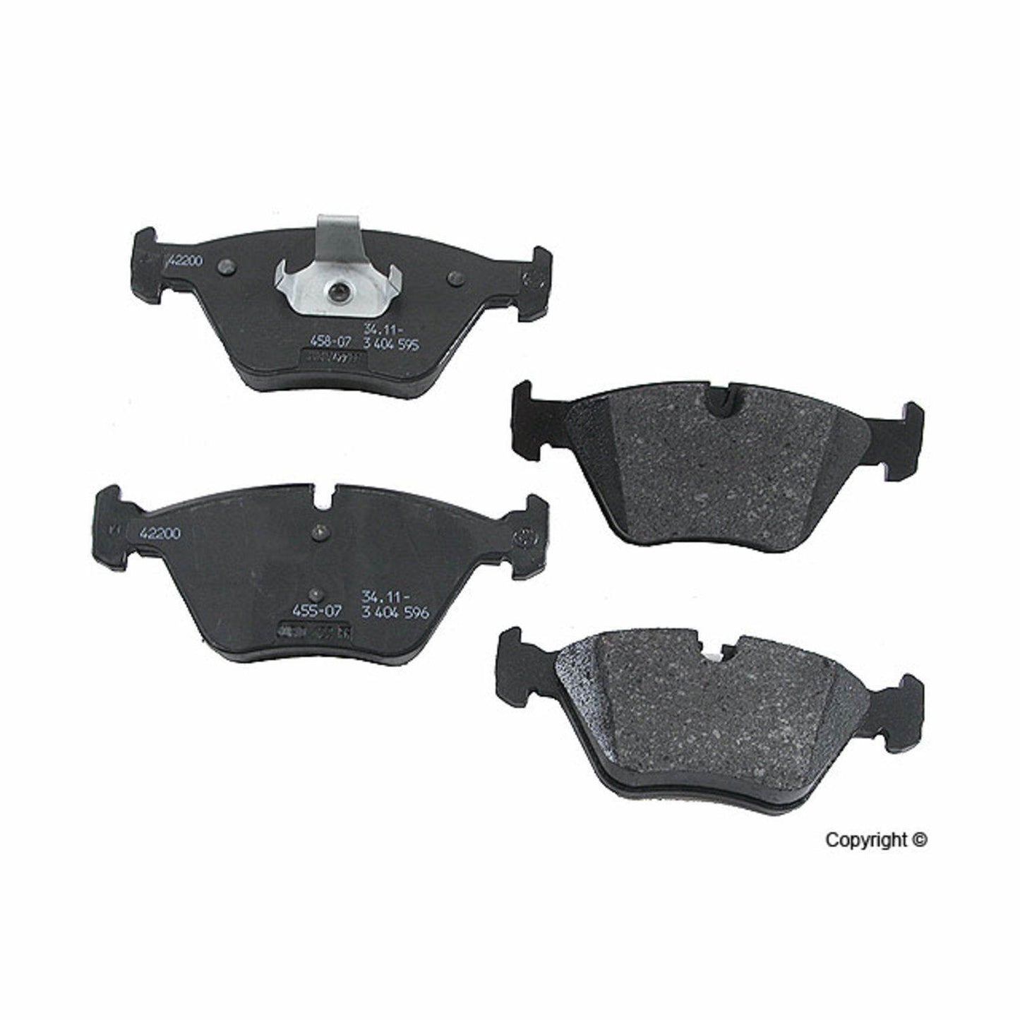 Front View of Front Disc Brake Pad Set GENUINE 34113404362