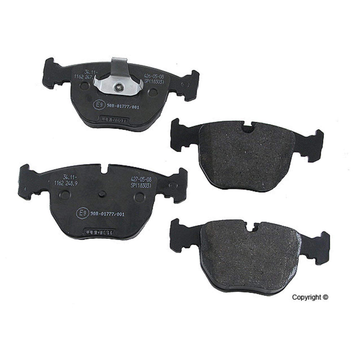 Front View of Front Disc Brake Pad Set GENUINE 34116761252