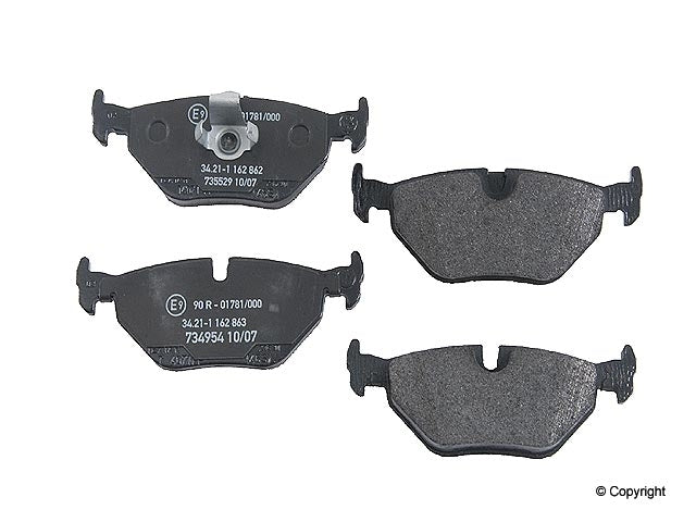 Front View of Rear Disc Brake Pad Set GENUINE 34216761281