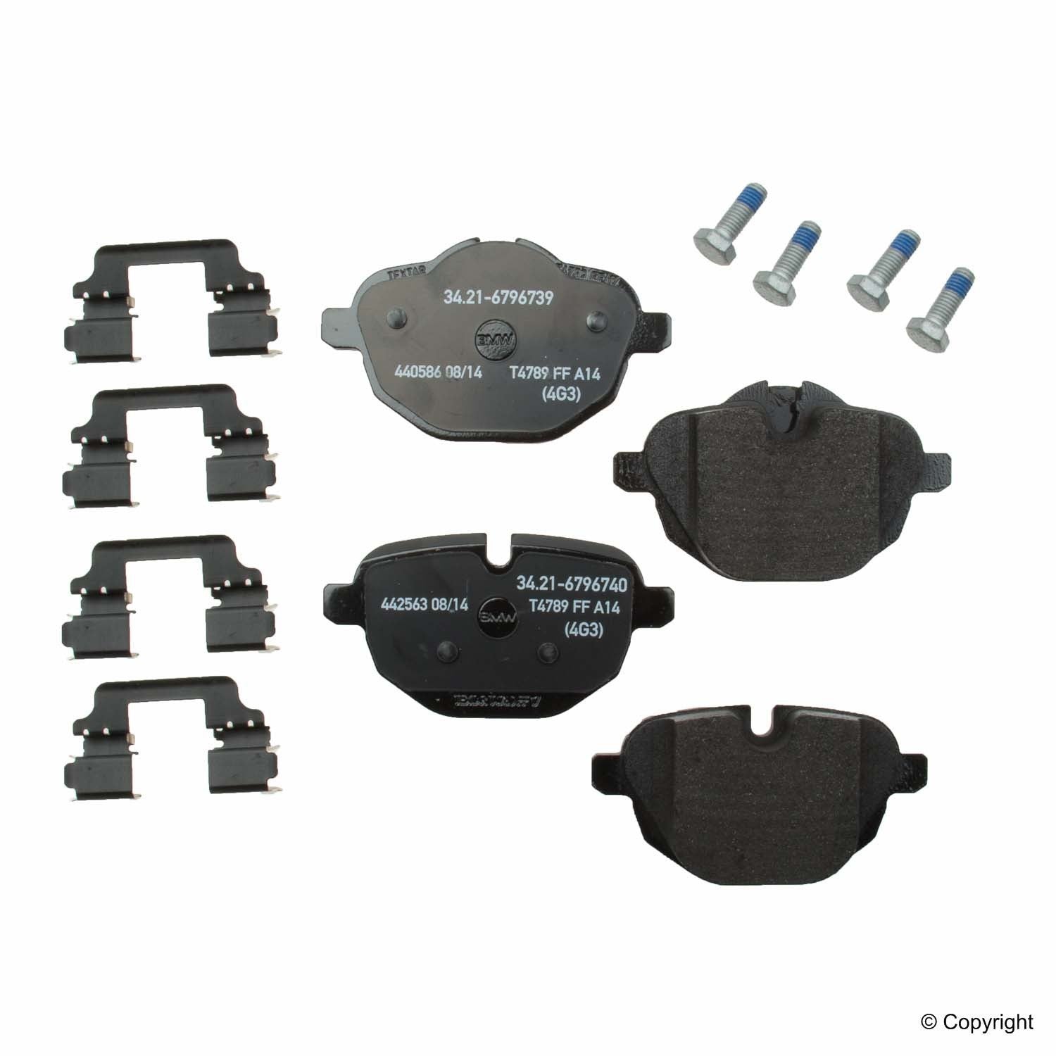 Front View of Rear Disc Brake Pad Set GENUINE 34216796741