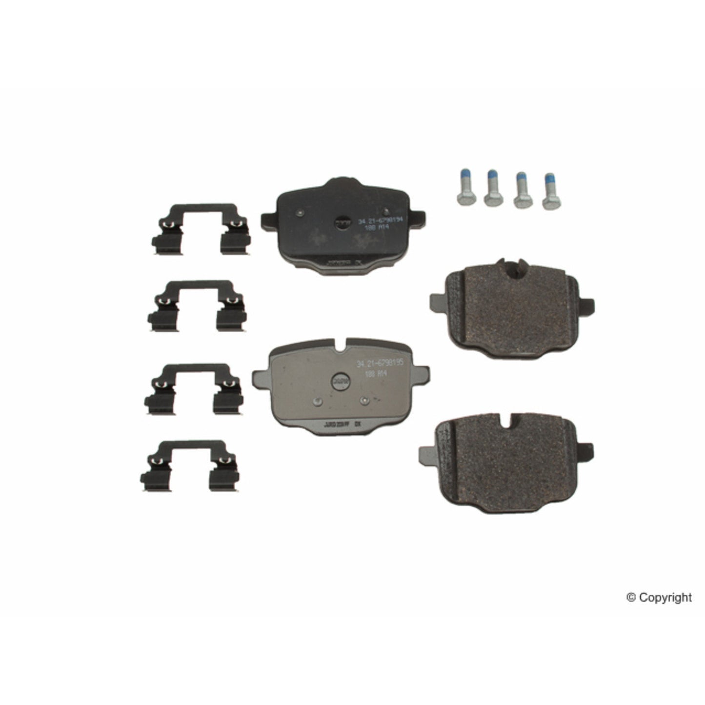 Front View of Rear Disc Brake Pad Set GENUINE 34216857805