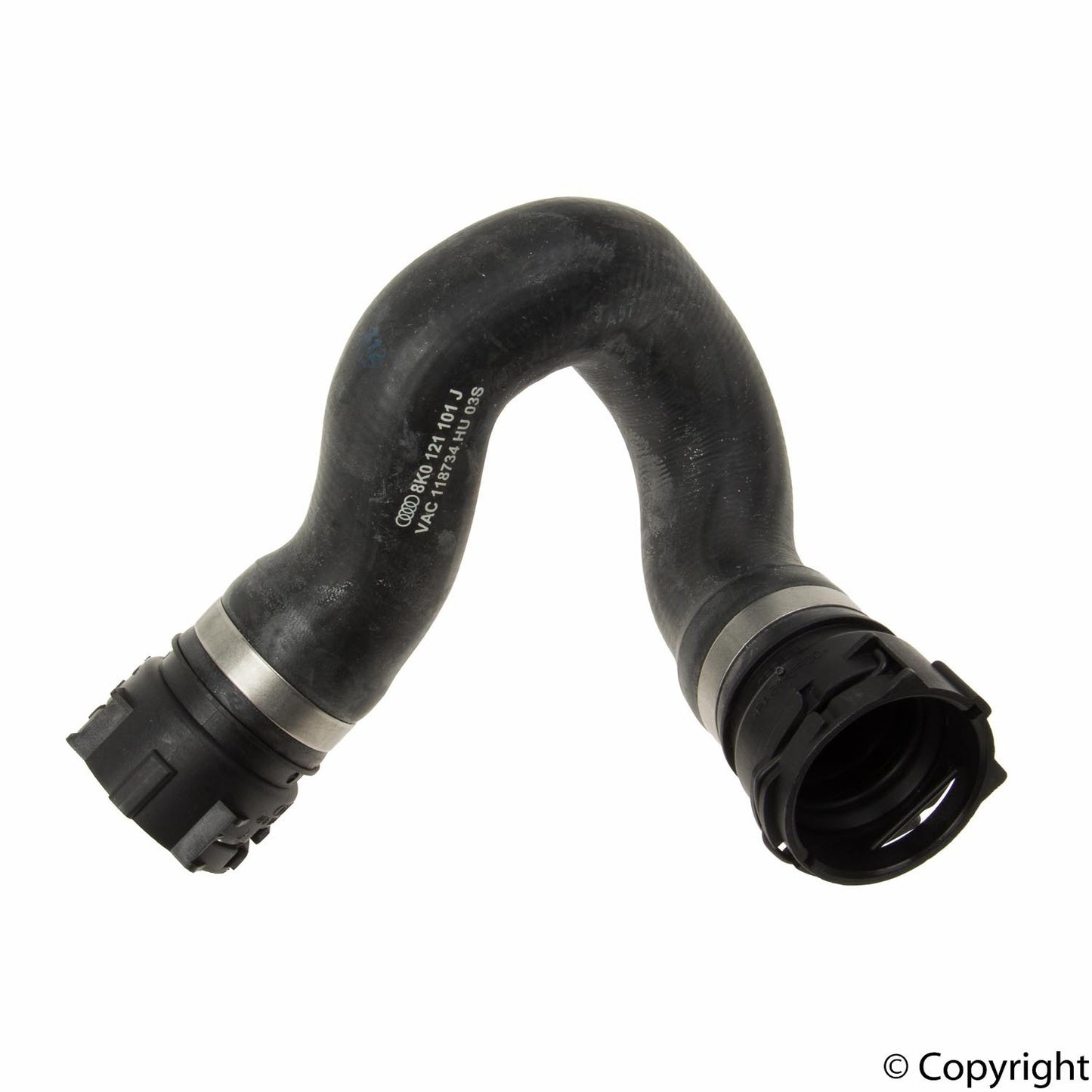 Front View of Upper Radiator Coolant Hose GENUINE 8K0121101J