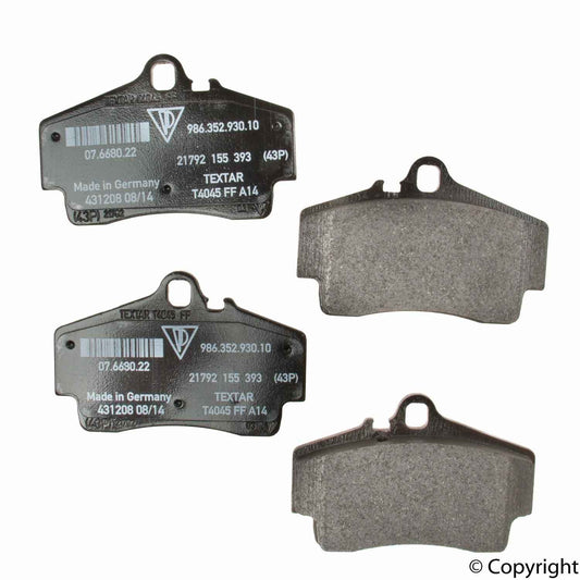 Front View of Rear Disc Brake Pad Set GENUINE 98635293910