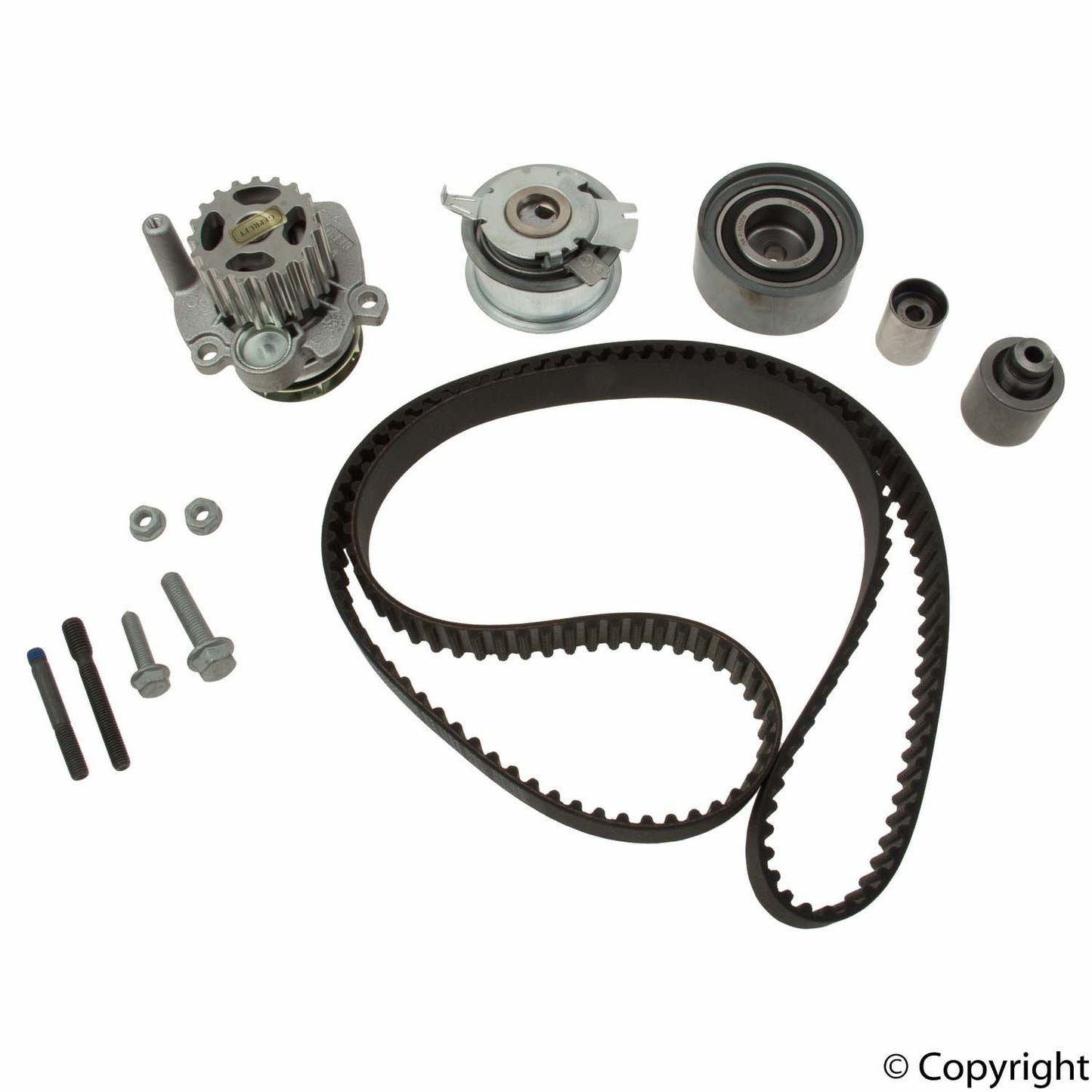 Top View of Engine Timing Belt Kit with Water Pump HEPU PK05691