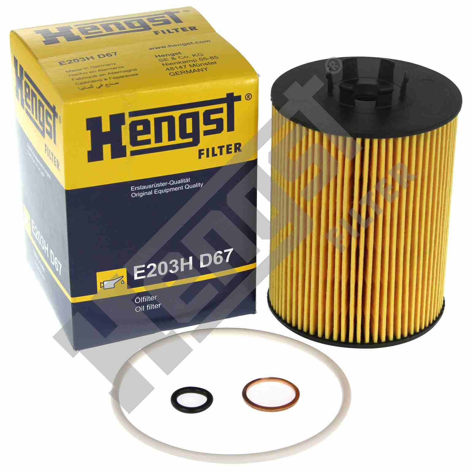 Top View of Engine Oil Filter HENGST E203HD67