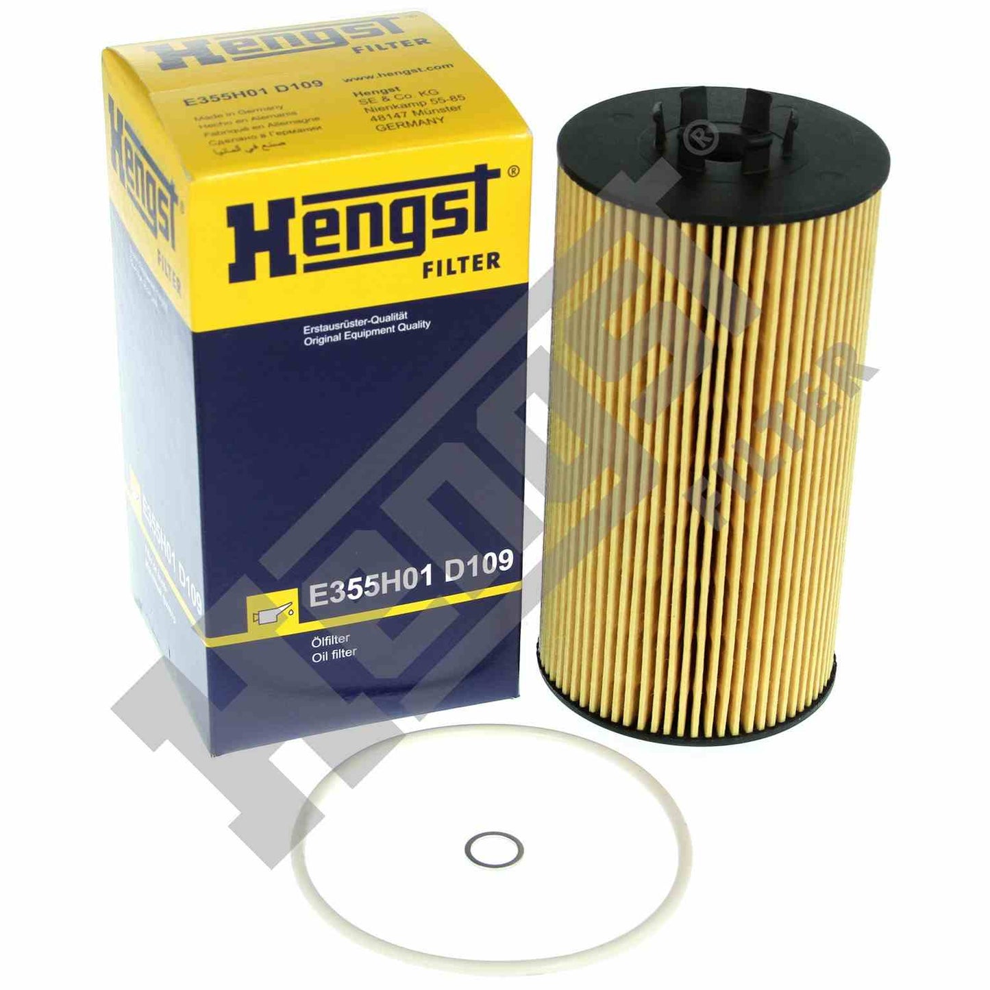 Front View of Engine Oil Filter HENGST E355H01D109