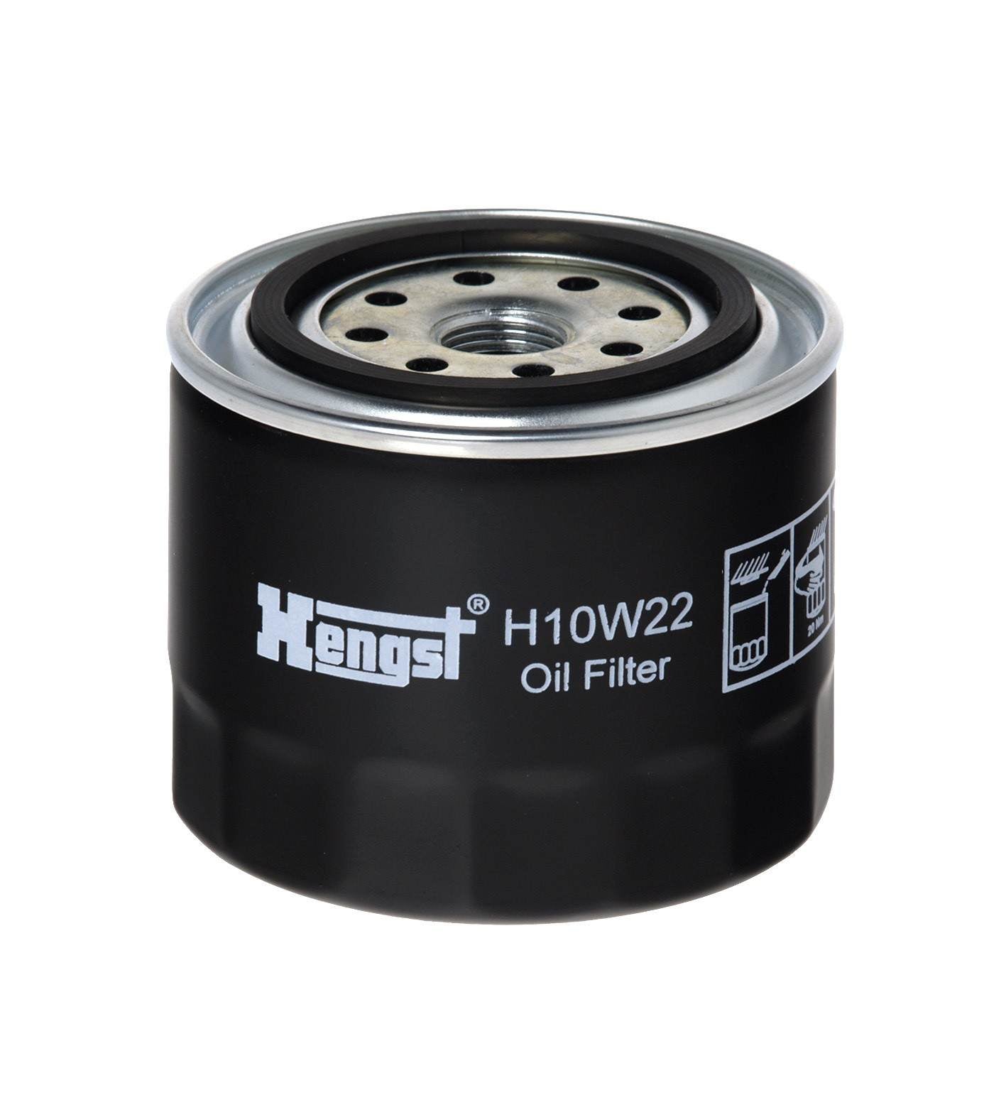 Front View of Engine Oil Filter HENGST H10W22