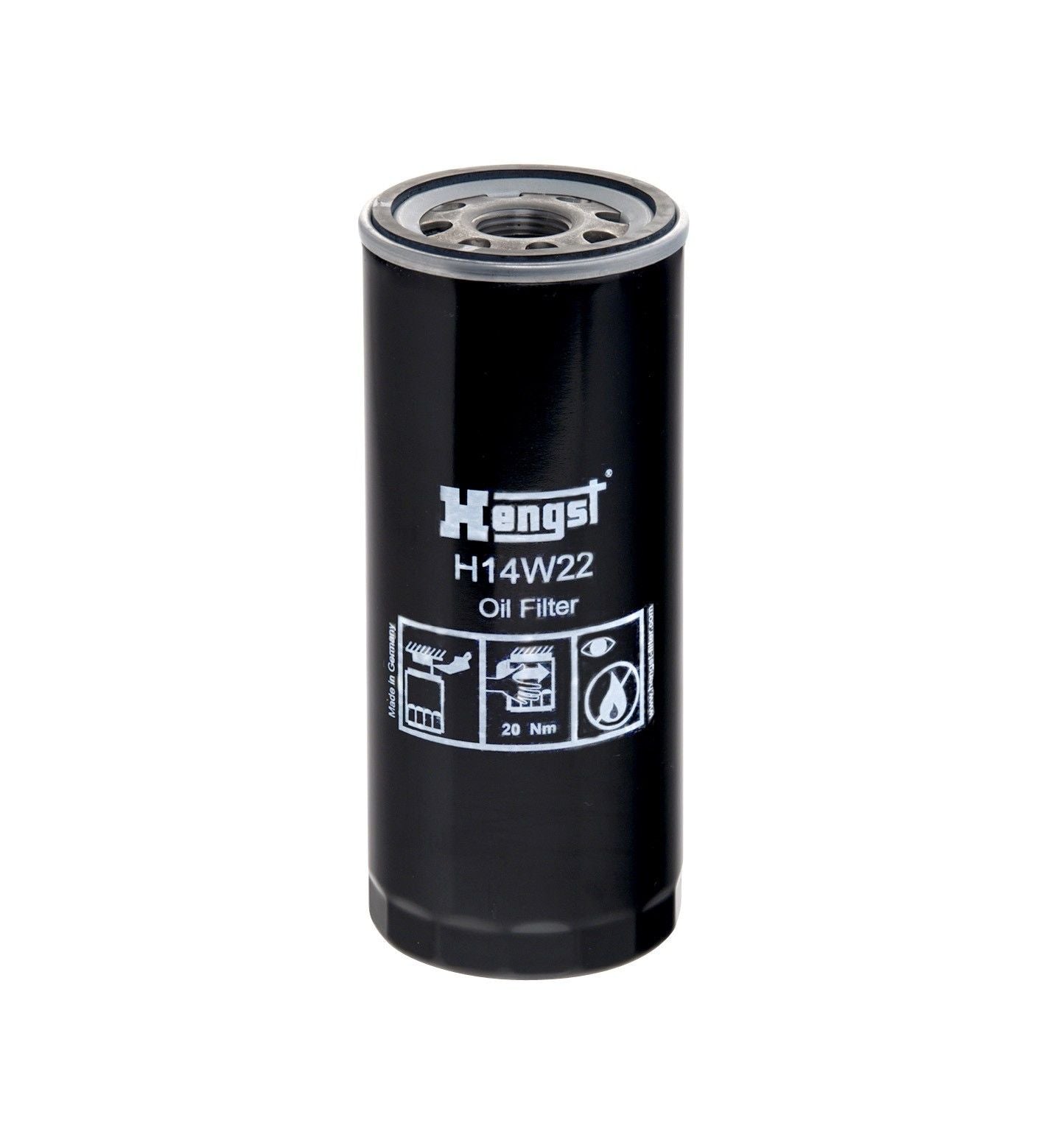 Front View of Engine Oil Filter HENGST H14W22