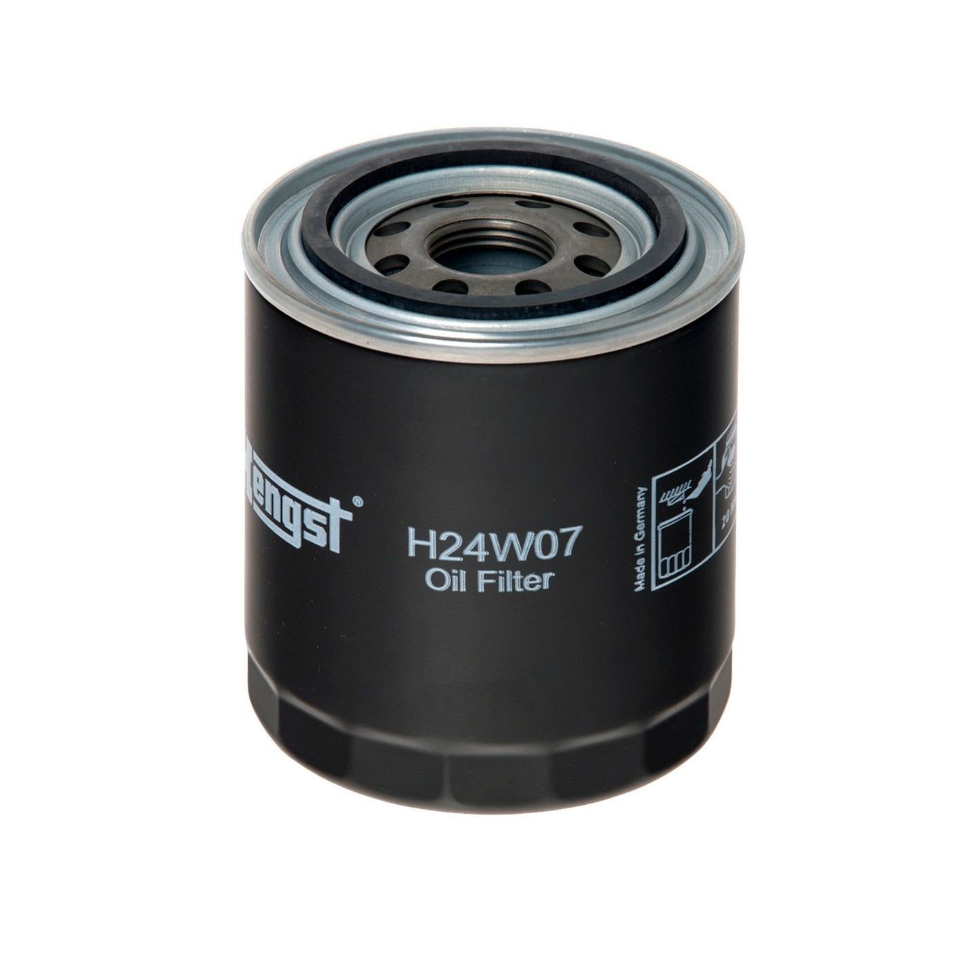 Front View of Engine Oil Filter HENGST H24W07