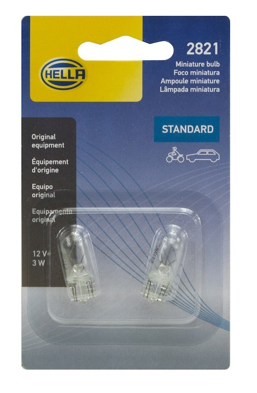 Package View of Automatic Transmission Indicator Light Bulb HELLA 2821TB