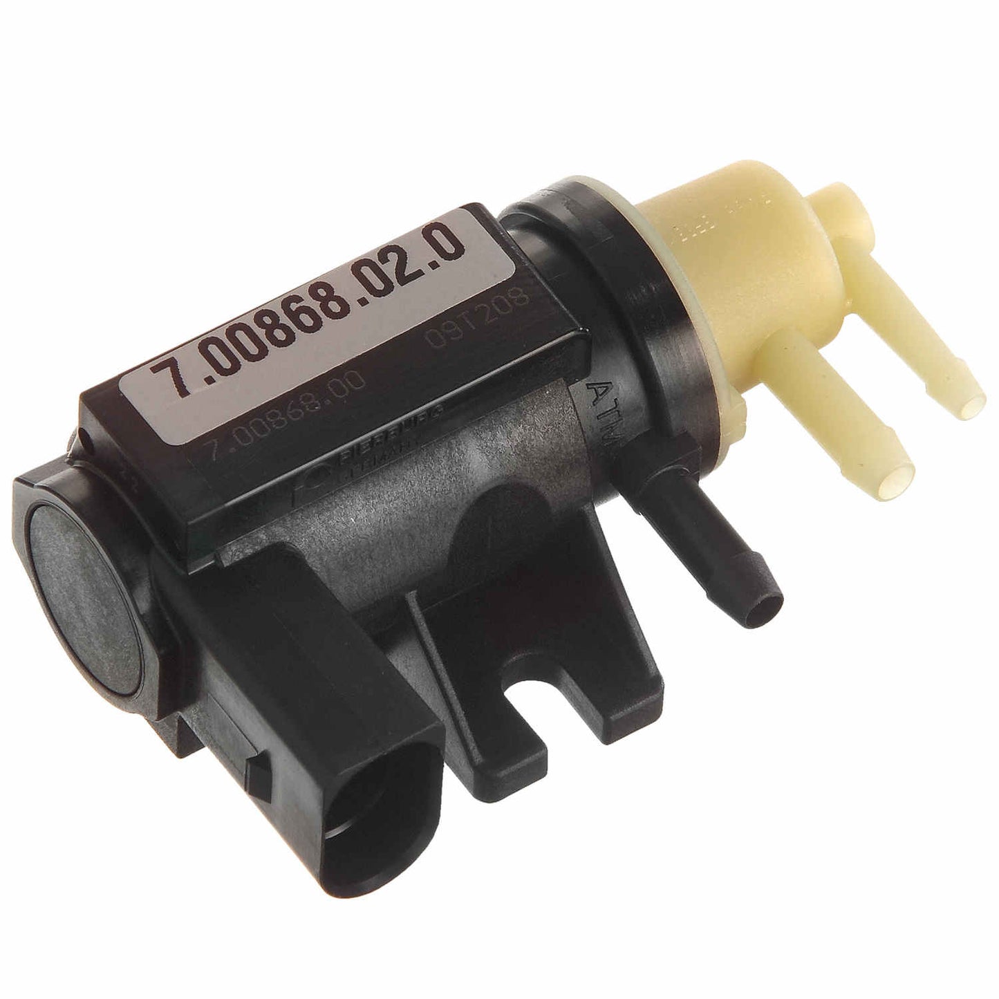 Angle View of Turbocharger Wastegate Vacuum Actuator and Solenoid Connector HELLA 7.00868.02.0