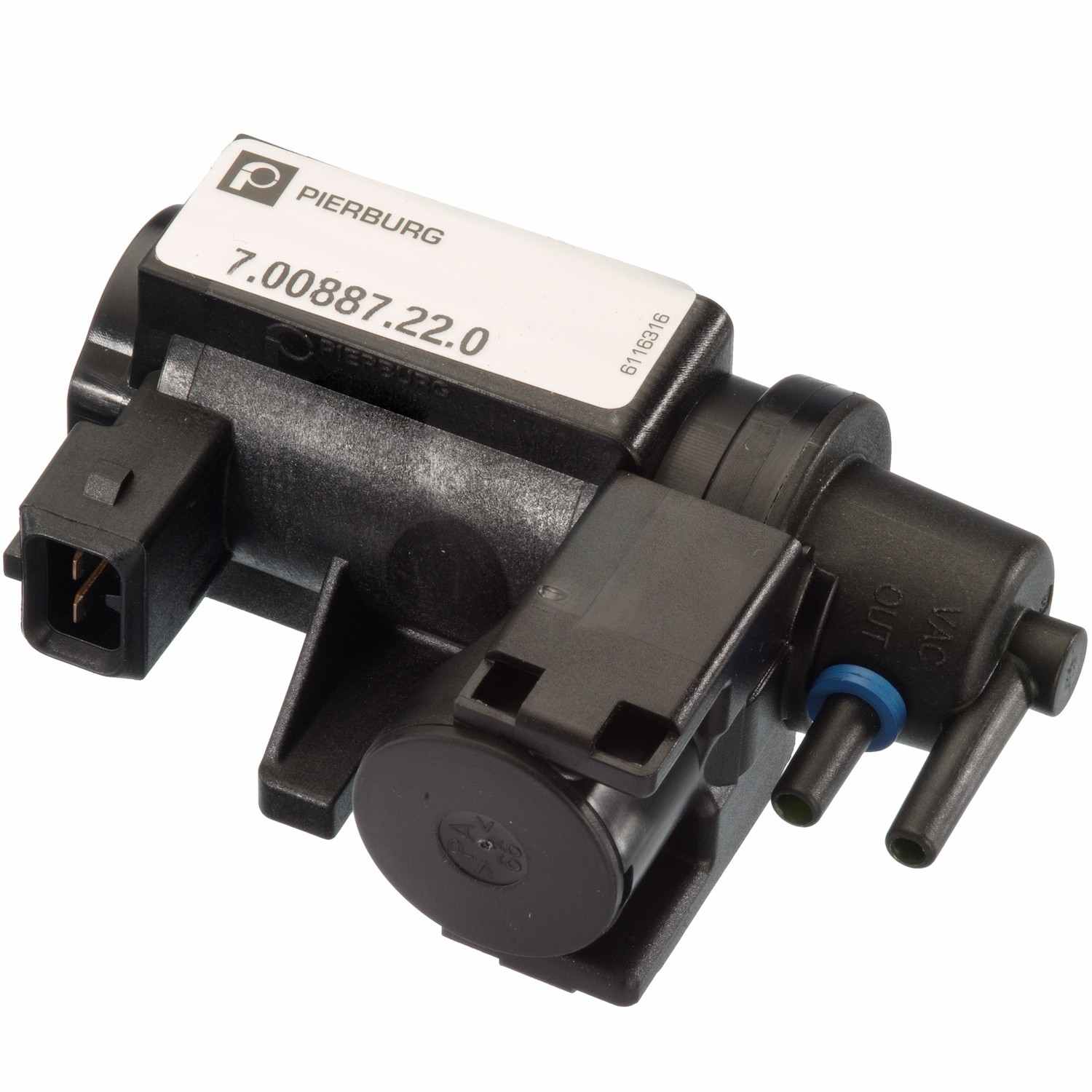 Front View of Turbocharger Wastegate Vacuum Actuator and Solenoid Connector HELLA 7.00887.22.0