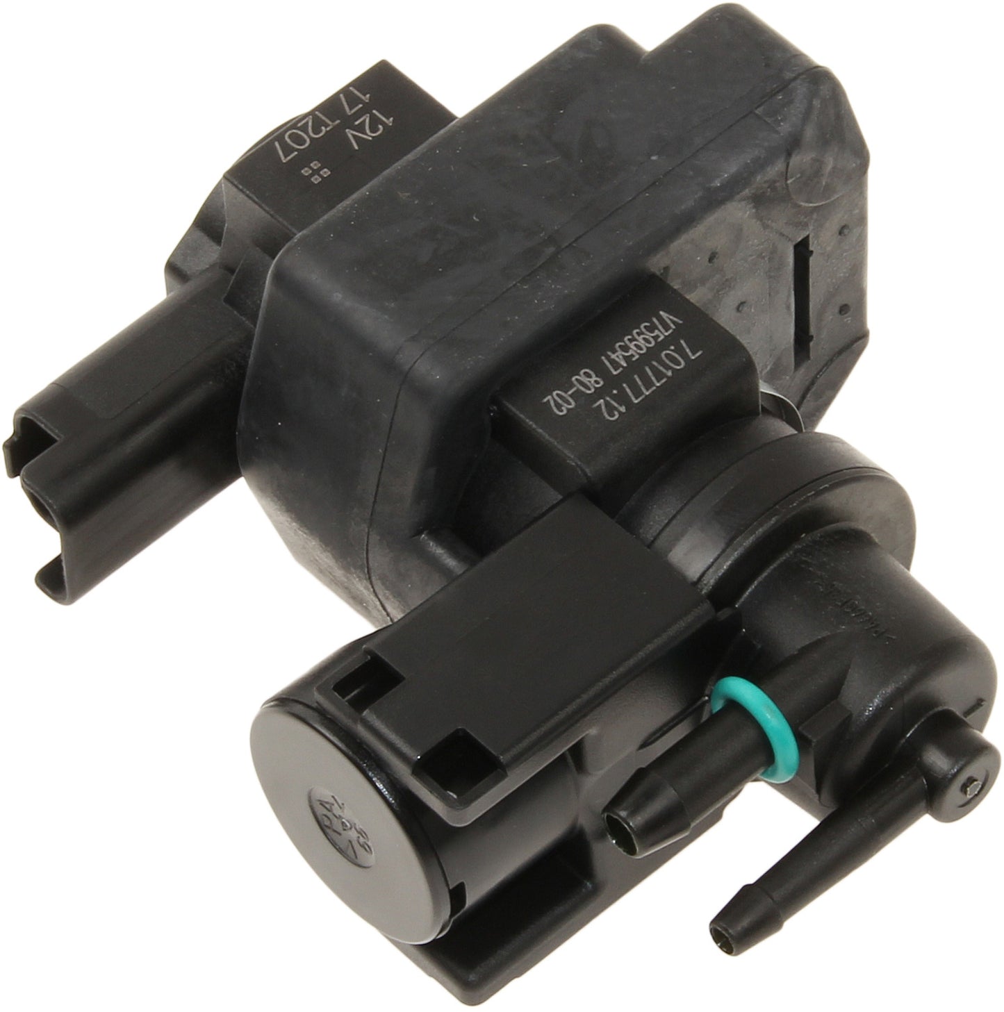 Side View of Turbocharger Wastegate Vacuum Actuator and Solenoid Connector HELLA 7.01777.17.0