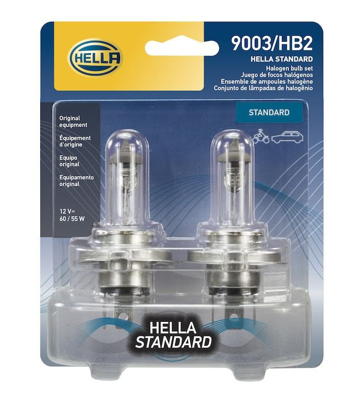 Package View of Daytime Running Light Bulb HELLA 9003TB