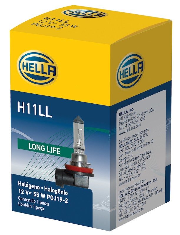 Package View of Cornering Light Bulb HELLA H11LL