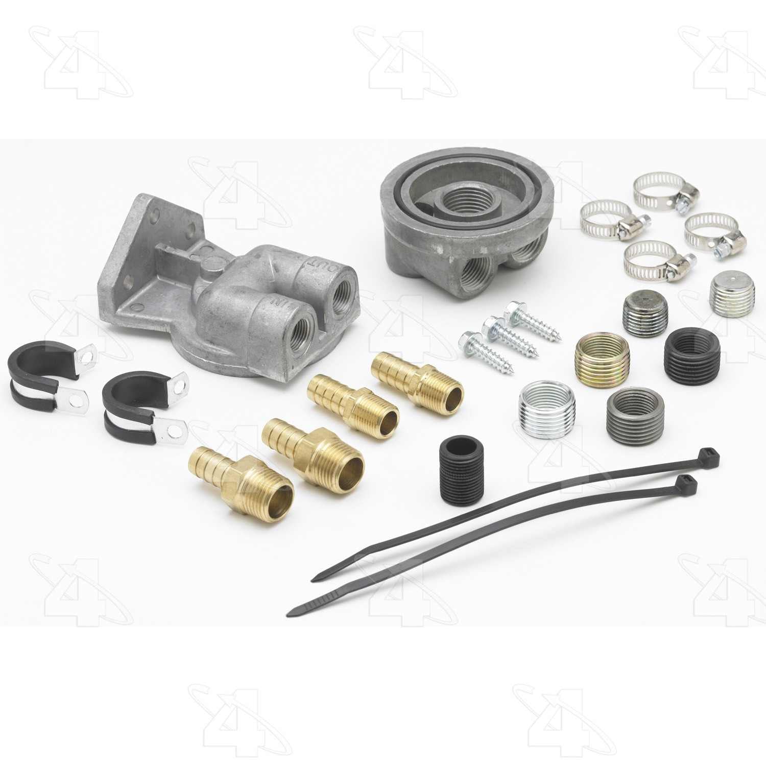 Front View of Engine Oil Filter Remote Mounting Kit HAYDEN 291